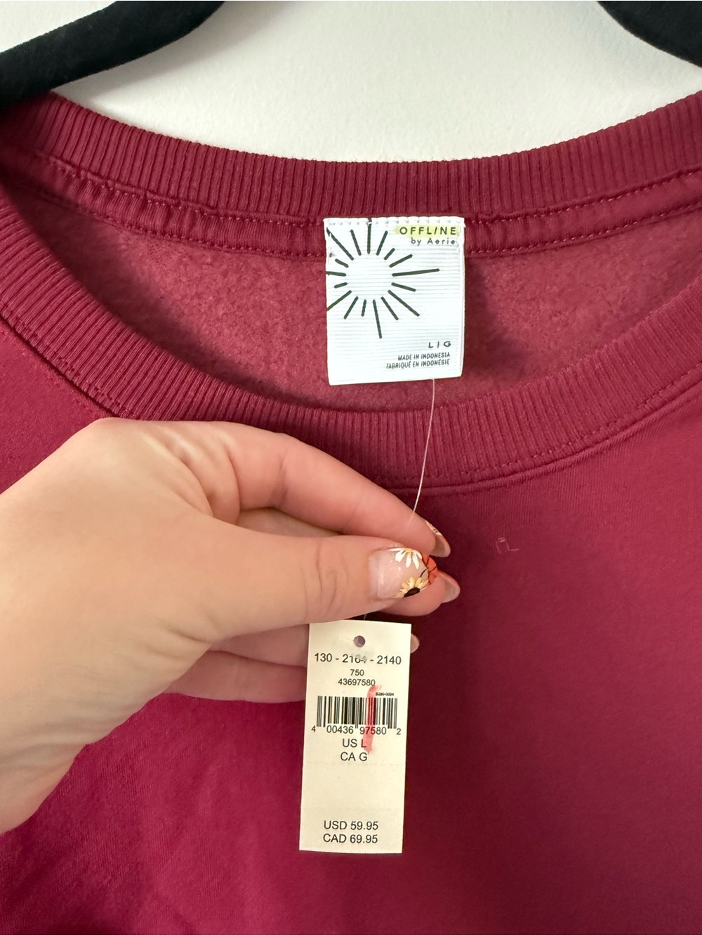 NWT AERIE OTT SEAMED CREWNECK - Picture 3 of 6